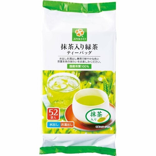 スマイルライフ:抹茶入り 緑茶ティーバッグ:飲料