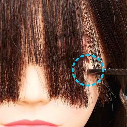 STEP2:最短&最長部分を決めて前髪の長さの基準を作る イメージ2