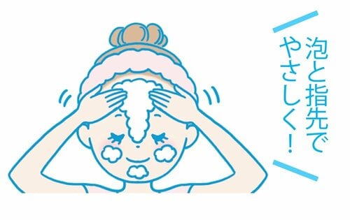 STEP2：泡クッションでやさしく洗う プチプラ洗顔料おすすめ イメージ