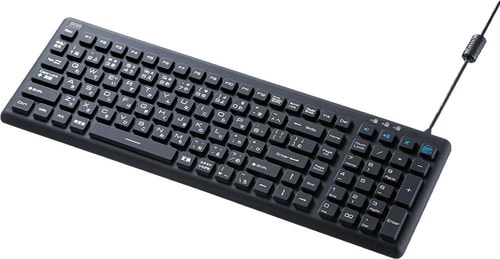 汚れても丸洗いできる有線キーボード サンワサプライ「SKB-BS7」 イメージ