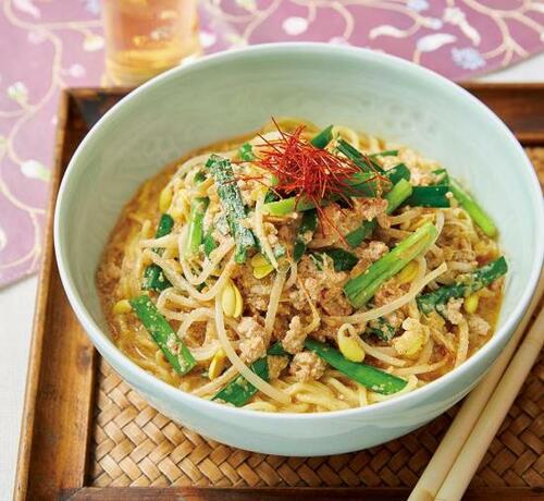 レシピ1:豆乳のコク辛担々麺