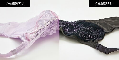 立体縫製の有無 小さく見せるブラおすすめ イメージ
