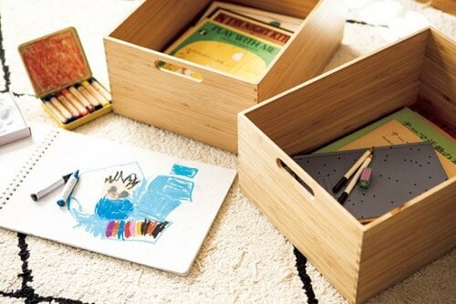 無印良品:重なる竹材 長方形ボックス・中