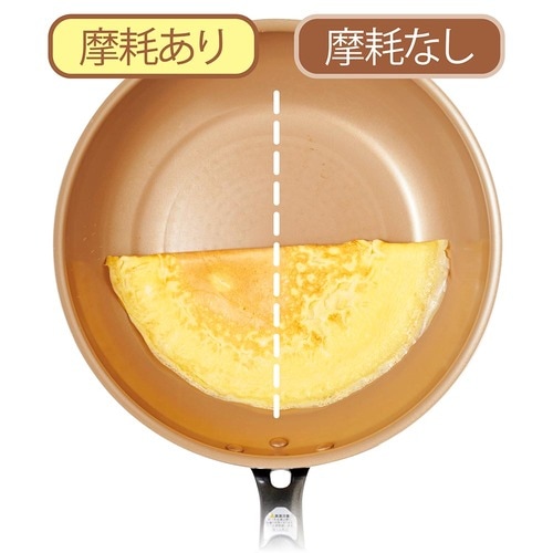 ドウシシャ「エバークック 深型フライパン 24cm」の耐久性テストの様子