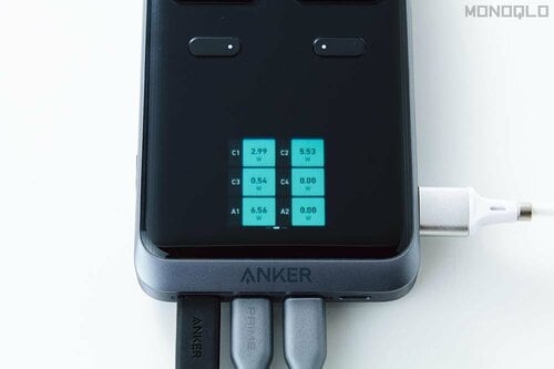 ポートそれぞれ出力が見える 電源タップおすすめ イメージ