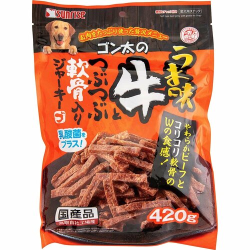 犬用おやつおすすめ マルカン サンライズ  ゴン太のうま味牛とつぶつぶ軟骨入りジャーキー イメージ