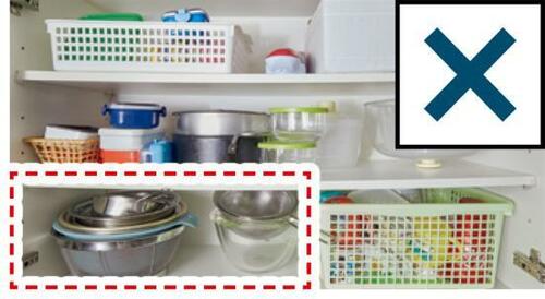 時短動線の収納術1：シンク下とコンロ下を使い分ける イメージ2