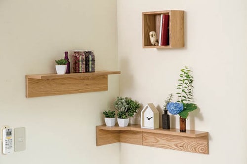 プロ並みの取付け技術が 必要になる壁付け棚 イメージ