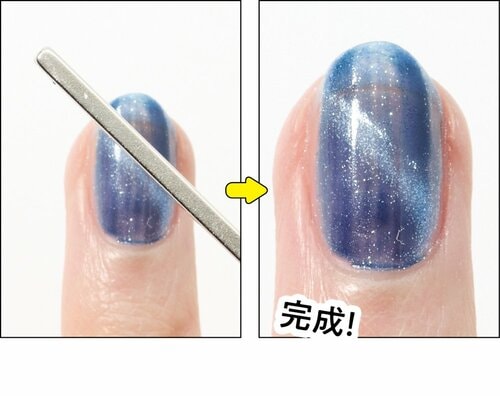 初心者にはマグネットを当てて待つナナメラインがおすすめ マグネットネイルおすすめ イメージ