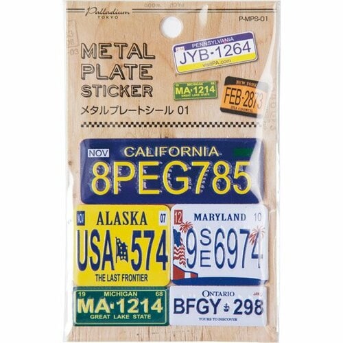 セリア:メタルプレートシール 01 ナンバープレート:百均