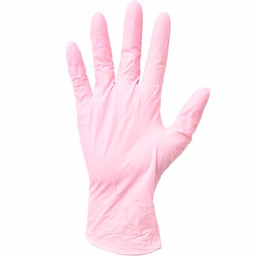 使い捨てゴム手袋おすすめ ショーワグローブ ニトリスト・ピンク 100枚入り イメージ2