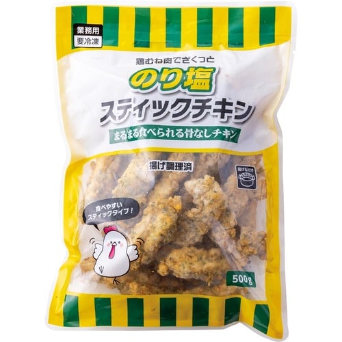 業務スーパーの食品おすすめ 神戸物産 鶏むね肉でざくっとのり塩スティックチキン イメージ