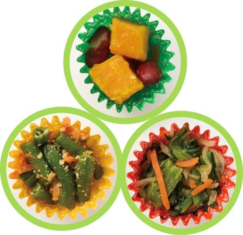 お弁当向け冷凍食品おすすめ セブンプレミアム 緑黄色野菜の3種おかず 3種×2個入 イメージ2