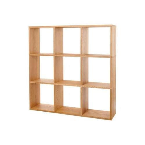 無印良品:スタッキングシェルフセット 3段×3列・オーク材:収納