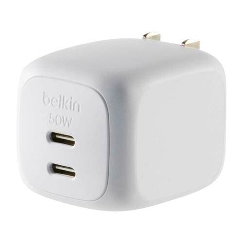 USB急速充電器おすすめ ベルキン Belkin Cubic Charger 50W,2-Port(デュアルUSB-C GaN充電器50W) イメージ
