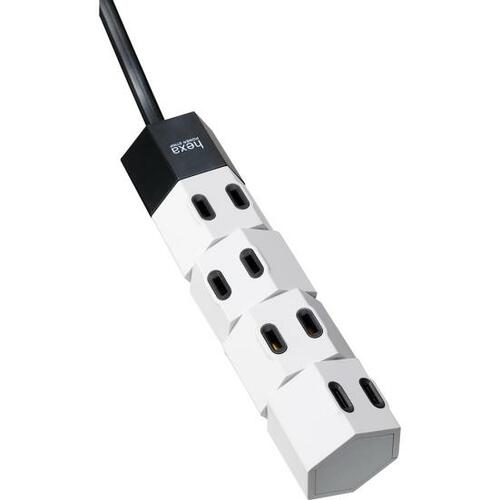 タップ界に革命！ 偉大な「六角形」 エレコム「デザイン回転タップ“hexa”T-HX7-2410WH」 イメージ