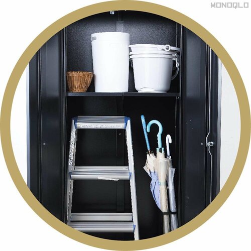 入れる物によって棚の大きさを自由に変えられる! おしゃれな屋外物置きおすすめ イメージ2