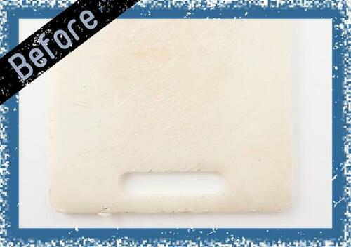 結果1:まな板の黒ずみがキレイに取れた! イメージ