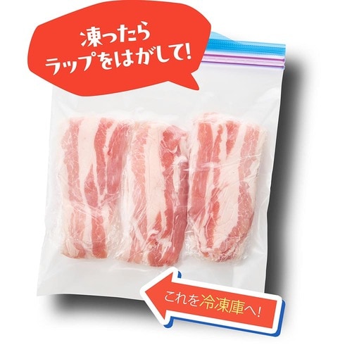 STEP2:パタパタと折りたたむ 肉の冷凍保存方法おすすめ イメージ2