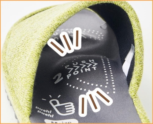 土踏まずには程よい圧が入る 健康スリッパおすすめ イメージ