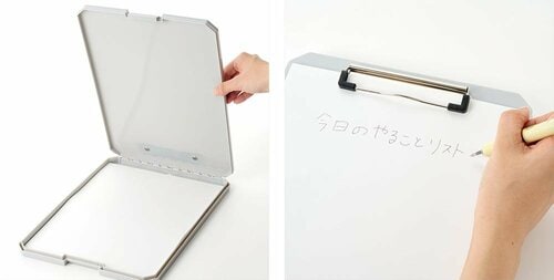 ポイント：1つでクリップボードとケースの2役をこなしてくれる イメージ