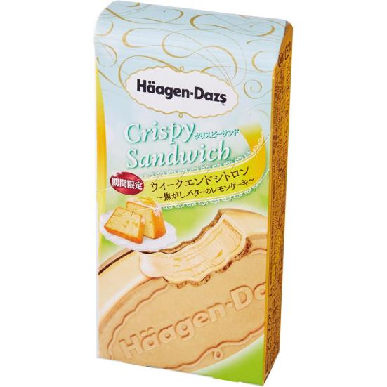 ハーゲンダッツ:クリスピーサンド ウィークエンドシトロン～焦がしバターのレモンケーキ～:アイス