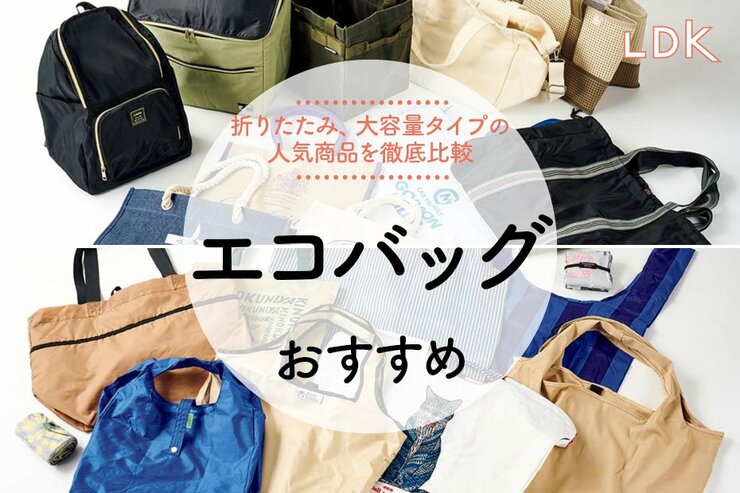 エコバッグのおすすめ。LDKが折りたたみ・大容量のタイプ別人気商品を比較