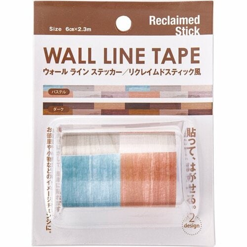 セリア:ウォールラインステッカー リクレイムドスティック風 パステル:ステッカー