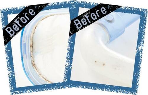 結果4：風呂場のおもちゃは水垢が落ちてもカビが残る イメージ