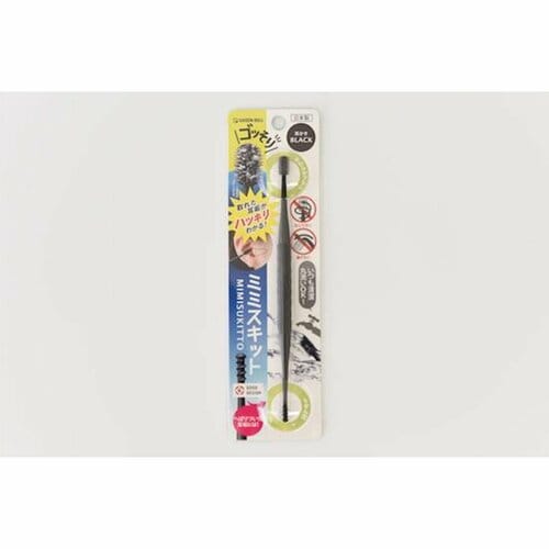 ミミスキット やわらかブラシとらせん式耳かき ブラック イメージ1