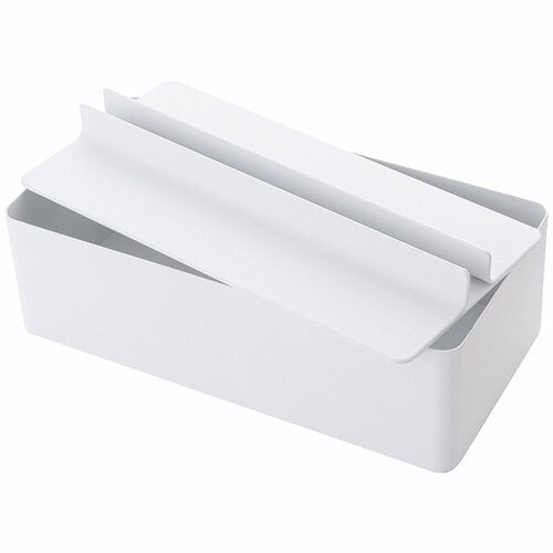 ペーパータオルホルダーおすすめ 山崎実業 tower 蓋付き ペーパータオルケース ホワイト イメージ1