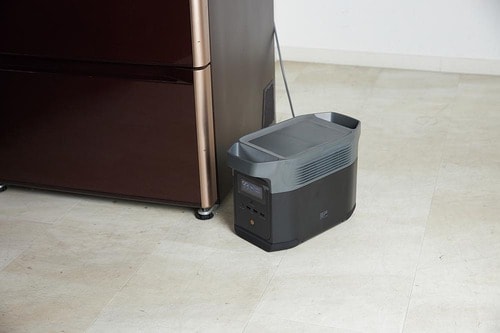 冷蔵庫にポータブル電源をセット イメージ