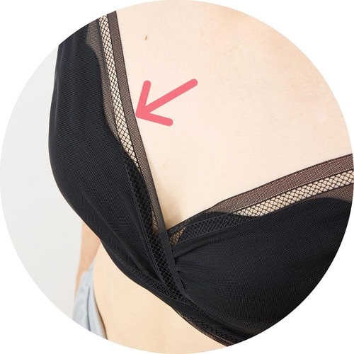 下厚のカップと内側のパワーネットでバスト流れを防ぐ ノンワイヤーブラおすすめ イメージ