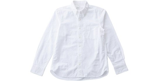 無印良品:オーガニックコットン:洗いざらしオックスボタンダウンシャツ:白シャツ