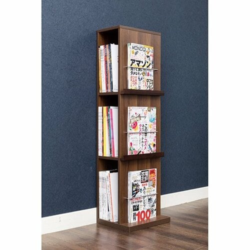 約65冊が収納できるスリムな雑誌向き収納棚 イメージ3