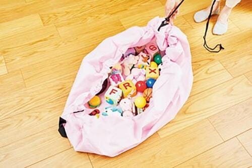 point2:ヒモを絞るだけでおもちゃが片づく
