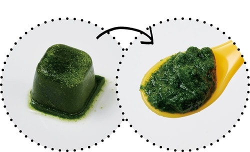 市販のベビーフードおすすめ コープ 国産野菜で作ったなめらかキューブ ほうれん草 イメージ2