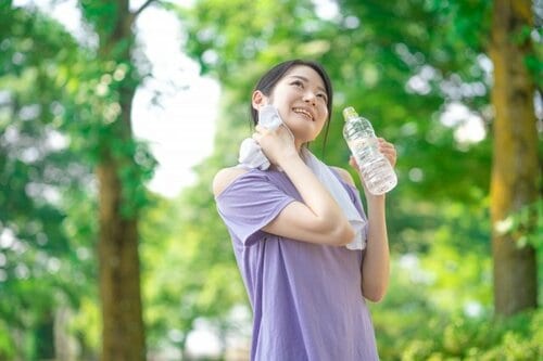 メリット3:気化熱で体のほてりを和らげられる 速乾タオルおすすめ イメージ