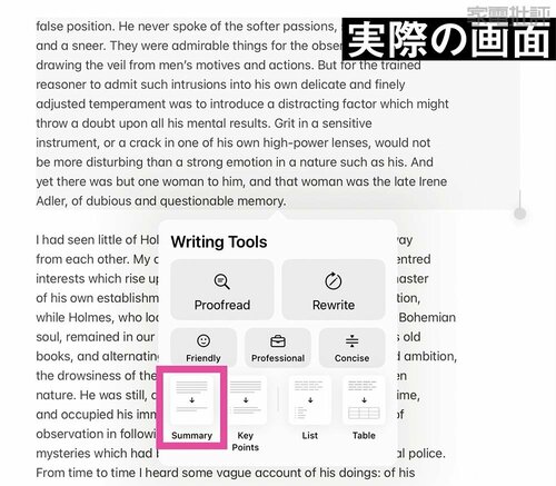 文章の校正や要約で効率的なテキストの作成が行えます ［米国で実装済み］  iPad miniおすすめ イメージ