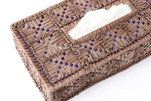 中の箱がスケスケで台なし アジアン編みティッシュケース イメージ