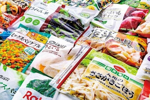 たくさんの冷凍野菜の製品画像