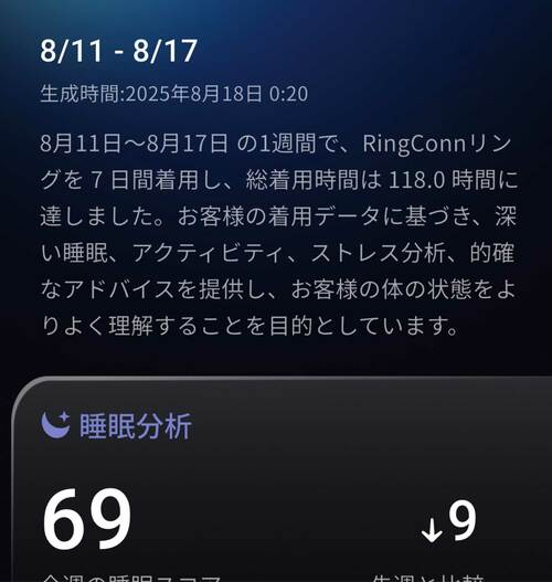週次レポートも出してくれる スマートリングおすすめ イメージ