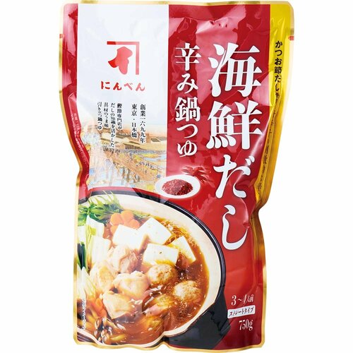 鍋の素おすすめ にんべん 海鮮だし辛み鍋つゆ イメージ1