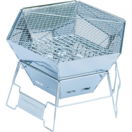 キャプテンスタッグ「ヘキサ ステンレス ファイアグリル」 イメージ