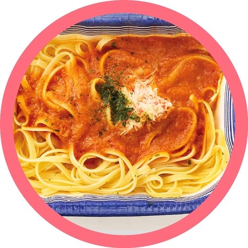 冷凍パスタおすすめ ニップン オーマイプレミアム 至極の蟹 トマトクリーム イメージ2