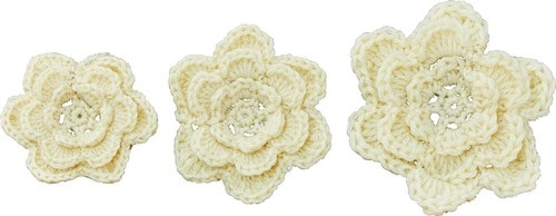 かぎ針と毛糸の組み合わせで大きさが変わる イメージ