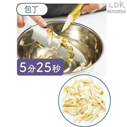 包丁で切るより2分も早く薄いささがきができた 縦型ピーラーおすすめ イメージ2