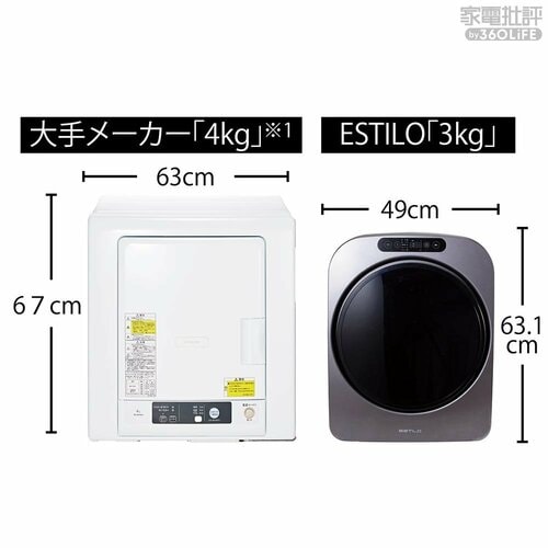 低容量&省スペースが特徴 小型衣類乾燥機エスティロ「ILD-321UPB-JP」おすすめ イメージ