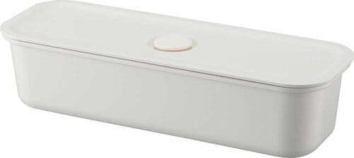 無印良品「ポリプロピレン保存容器になるバルブ付弁当箱・白 ロング/約320ml」 イメージ