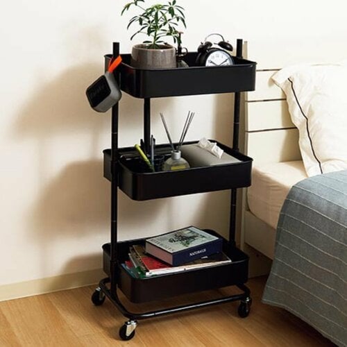 ニトリ 3段とも高さ調節ができるキッチンワゴン レギュラー【スチールワゴン トロリ4】 イメージ1